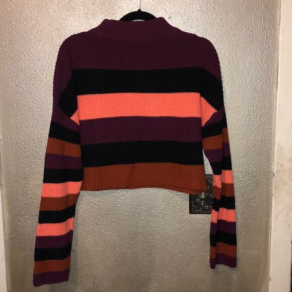 Express Preppy Academia Y2K Color Block Stripe Long Sleeve Sweater Small - Picture 4 of 9